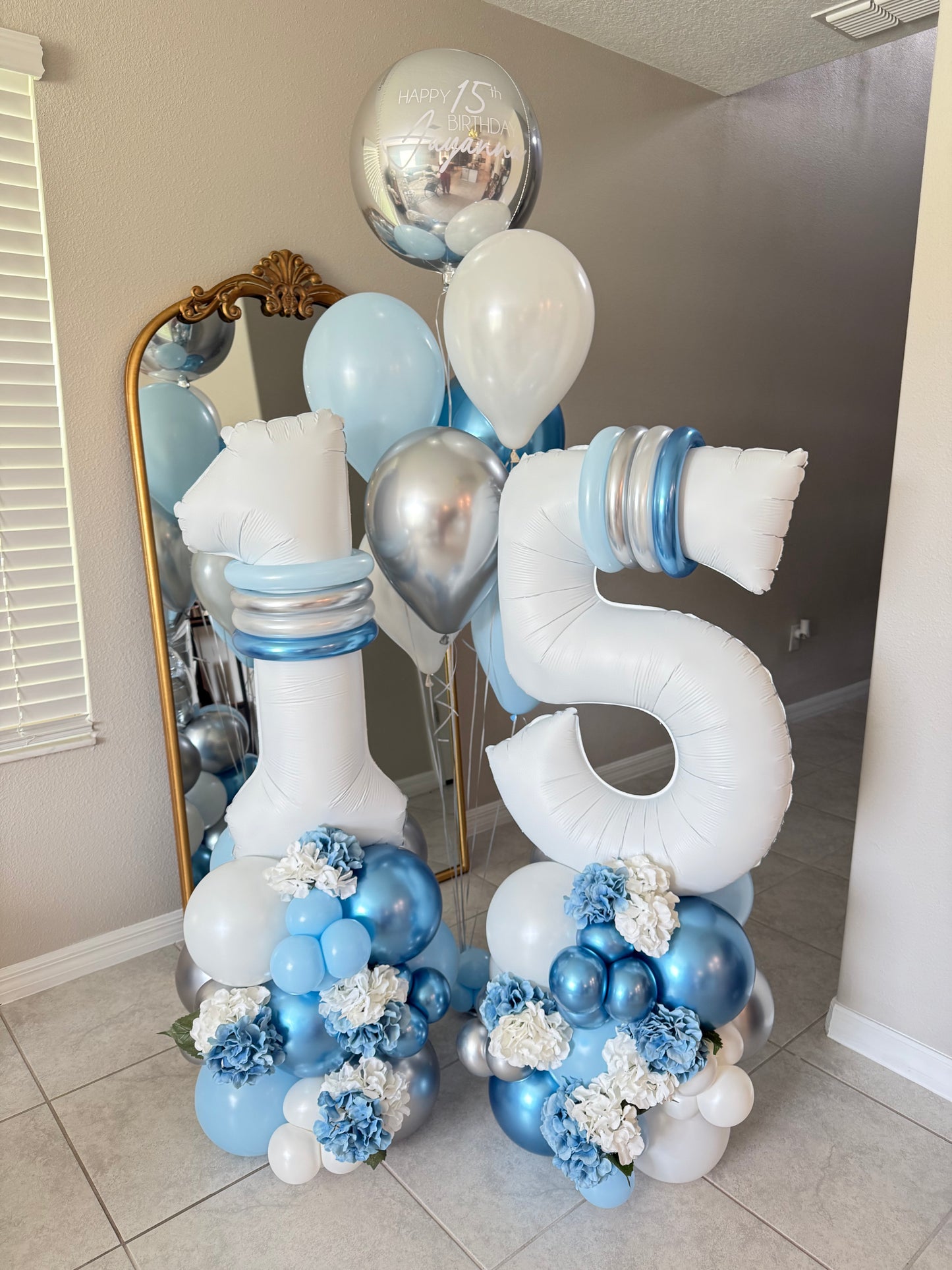 Flowery Birthday Balloon Bouquet