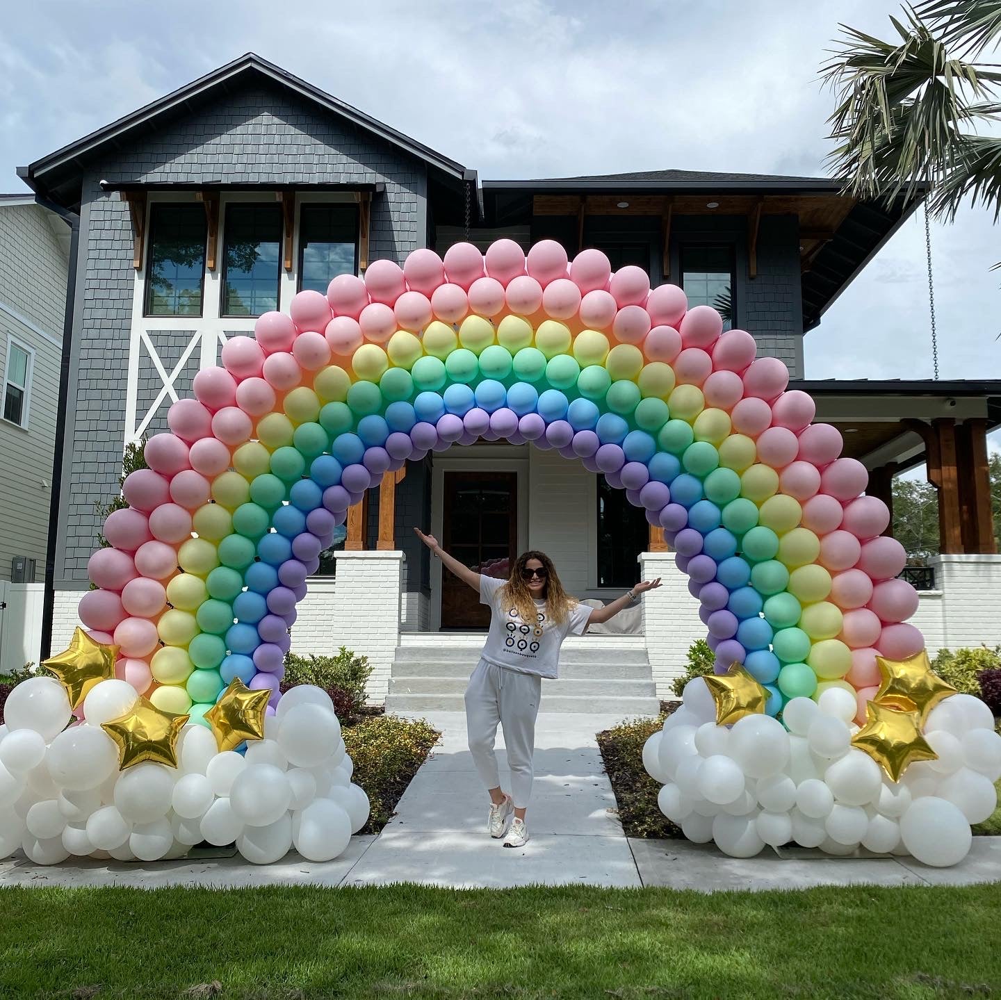 Rainbow Balloon Arch - The Blue House